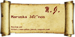 Maruska János névjegykártya